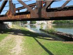 Wisconsin Central Railroad spur to Expera. Railroad bridge crossing the Fox River lock & canal